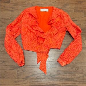 KEEPSAKE the Label Vibrant Orange Ruffled Blouse